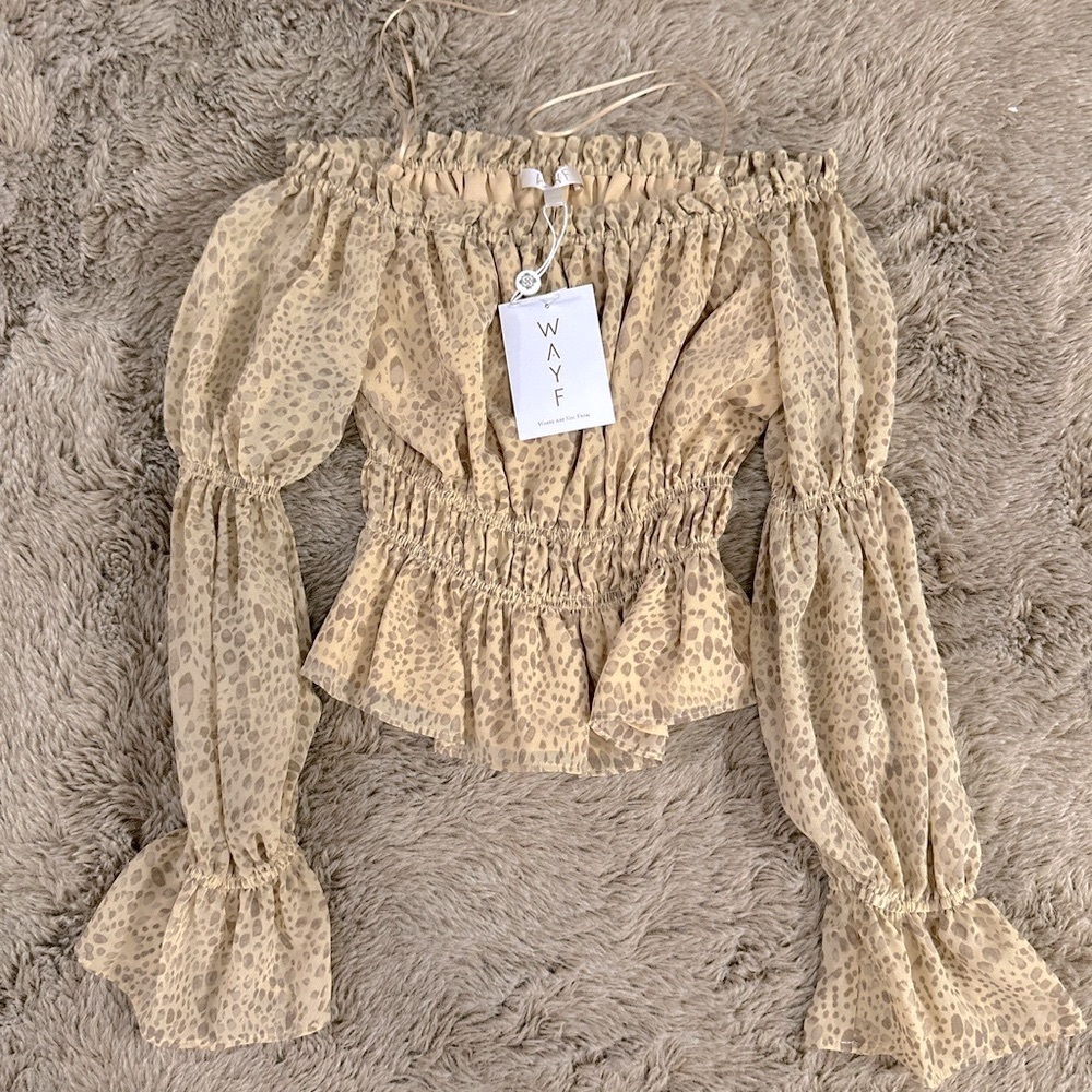 W.A.Y.F Smocked Off-Shoulder Top - Picture 2 of 5